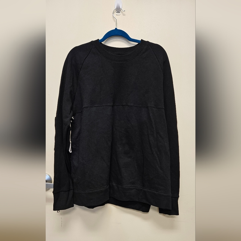 Outlaw by Braydon Alexander Black Sweatshirt with Zipped Cuff Sleeves SZ XL